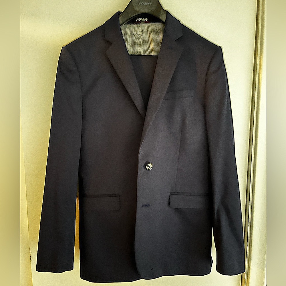 Express Men’s Performance Stretch Slim Fit Suit, Navy Blue